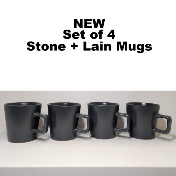 NEW Stone Lain 4 Piece Stoneware mugs cups Coffee Tea dishes Dinnerware … - Picture 1 of 7